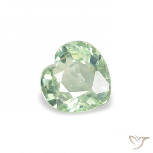 Safira Luz verde Natural 0.68ct, Coração, VS