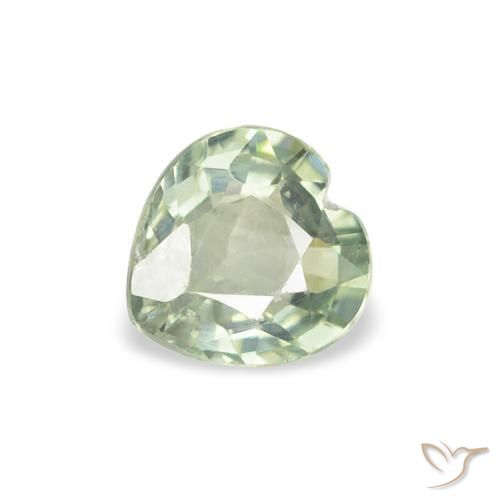 0.66ct Natural Medium Light Green Safira, Coração, VS