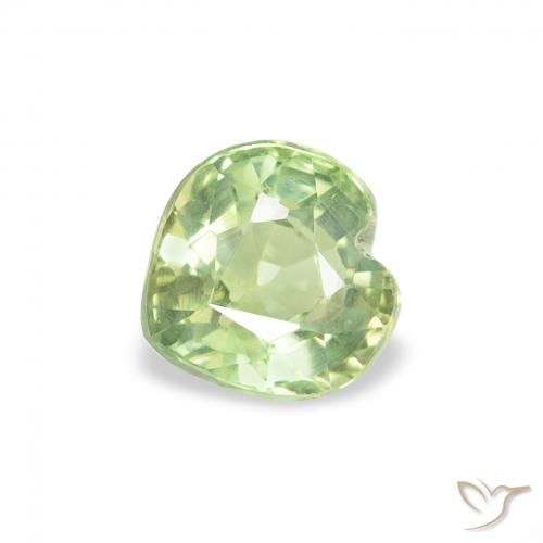 0.78ct Natural Amarelo Claro Verde Safira, Coração, VS