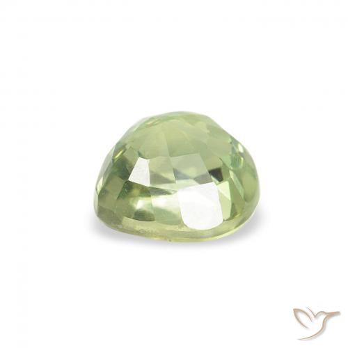 Safira Amarelo Claro Verde Natural 0.78ct, Coração, VS