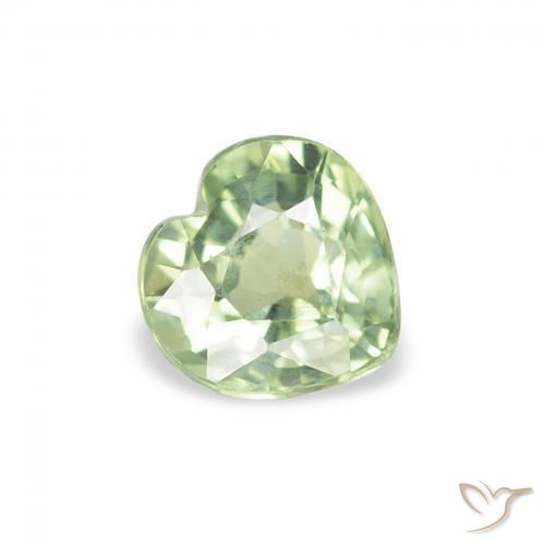 Safira Luz verde Natural 0.74ct, Coração, VS