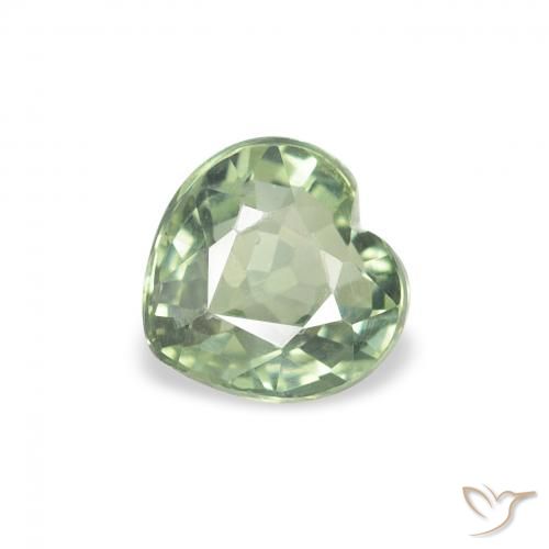 0.68ct Natural Verde floresta Safira, Coração, VS