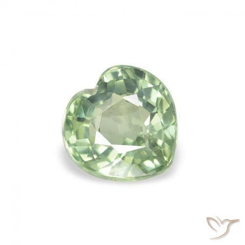 0.76ct Natural Verde pálido Safira, Coração, VS