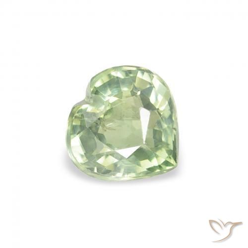 Safira Verde Sábio Muito Claro Natural 0.71ct, Coração, VS