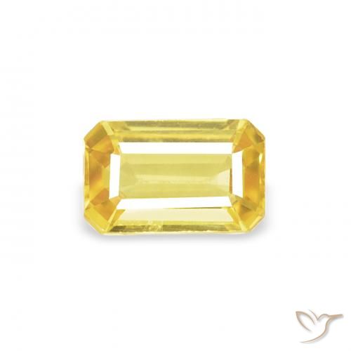0.41ct Natural Amarelo Toscana Safira, Corte Esmeralda, VS