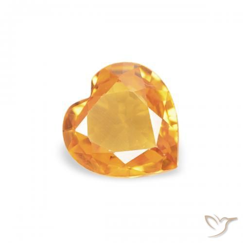 Safira Laranja-Ouro Natural 0.32ct, Coração, VS