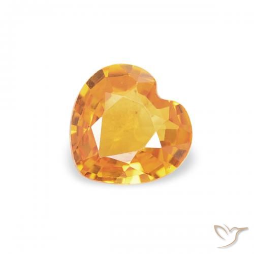 0.37ct Natural Laranja Médio Safira, Coração, VS