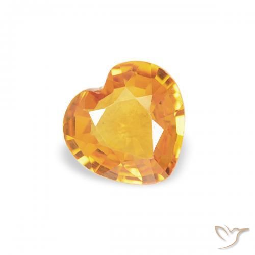 Safira Laranja Médio Natural 0.37ct, Coração, VS