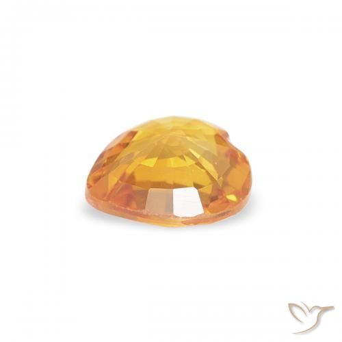 Safira Laranja Médio Natural 0.37ct, Coração, VS
