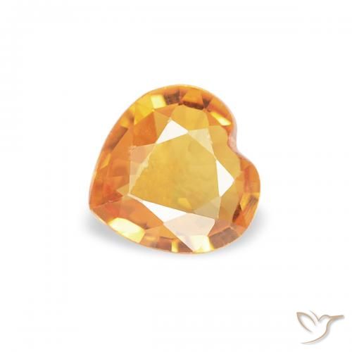 0.32ct Natural Laranja-Ouro Safira, Coração, VS