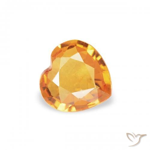 Safira Laranja-Ouro Natural 0.32ct, Coração, VS