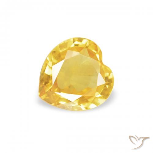 0.36ct Natural Dourado médio Safira, Coração, VS