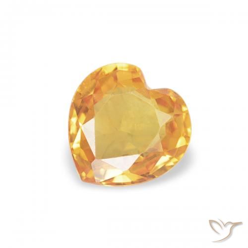 0.41ct Natural Laranja Médio Safira, Coração, VS