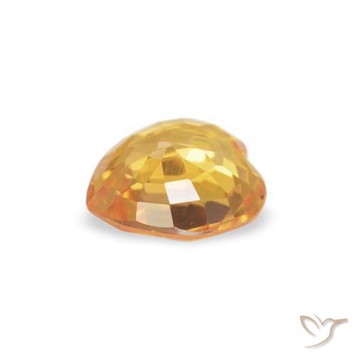 Safira Laranja Médio Natural 0.41ct, Coração, VS