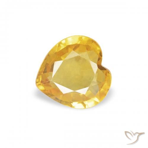 0.40ct Natural Laranja Dourada Safira, Coração, VS