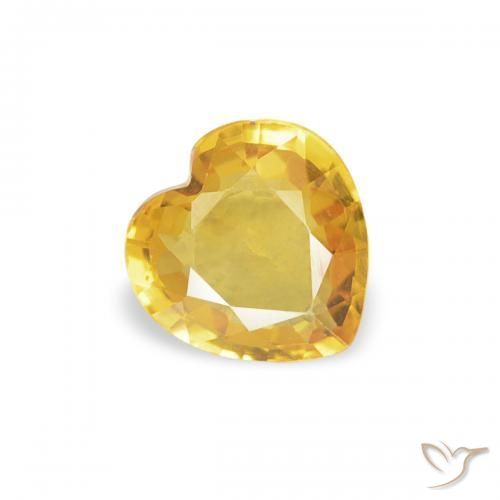 Safira Laranja Dourada Natural 0.40ct, Coração, VS