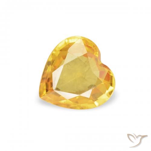 0.36ct Natural Dourado Safira, Coração, VS