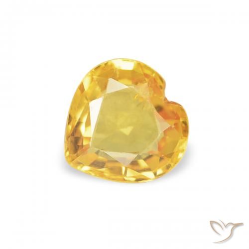 0.42ct Natural Dourado Safira, Coração, VS