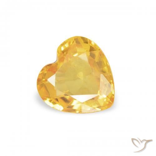 Safira ouro médio Natural 0.39ct, Coração, VS
