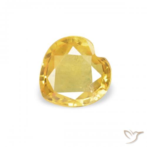 0.34ct Natural Dourado Safira, Coração, VS