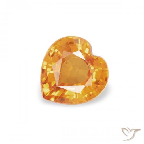 0.39ct Natural Laranja-Ouro Safira, Coração, VS