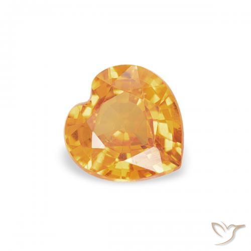 Safira Laranja-Ouro Natural 0.39ct, Coração, VS