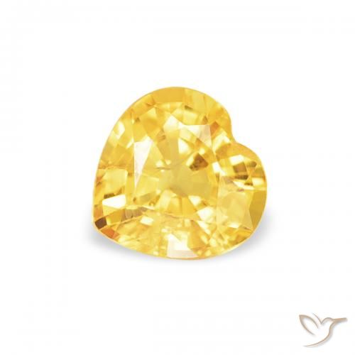 0.43ct Natural ouro brilhante Safira, Coração, VS