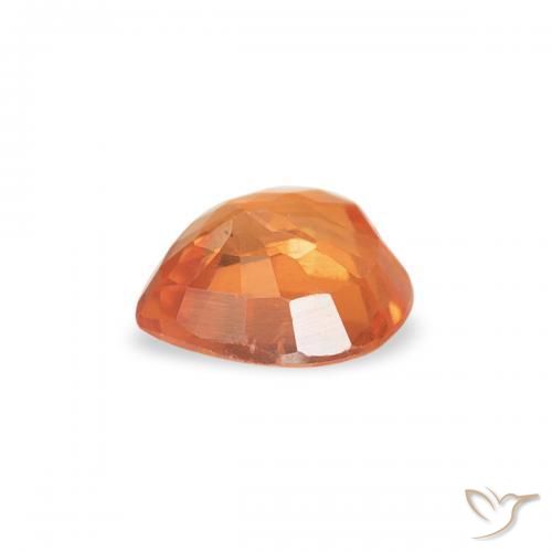 Safira Damasco Laranja Quente Natural 0.42ct, Coração, VVS-VS