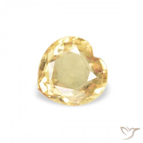 0.40ct Natural Amarelo Dourado Claro Safira, Coração, VS