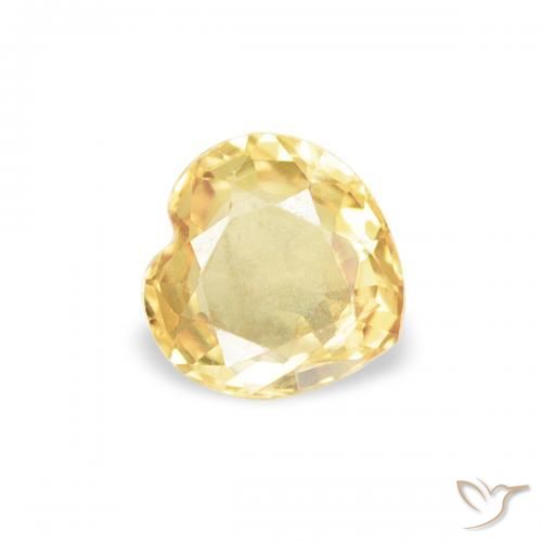Safira Amarelo Dourado Claro Natural 0.40ct, Coração, VS