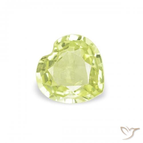 Safira Verde limão Natural 0.36ct, Coração, VS