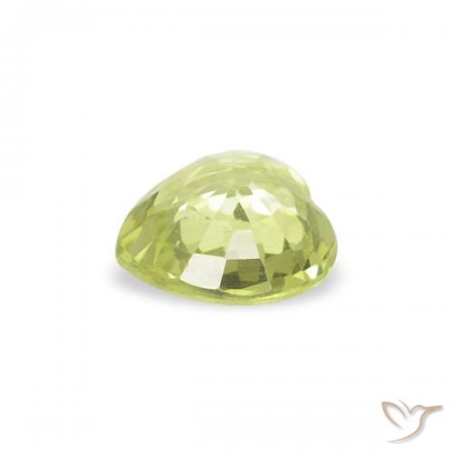 Safira Verde limão Natural 0.36ct, Coração, VS