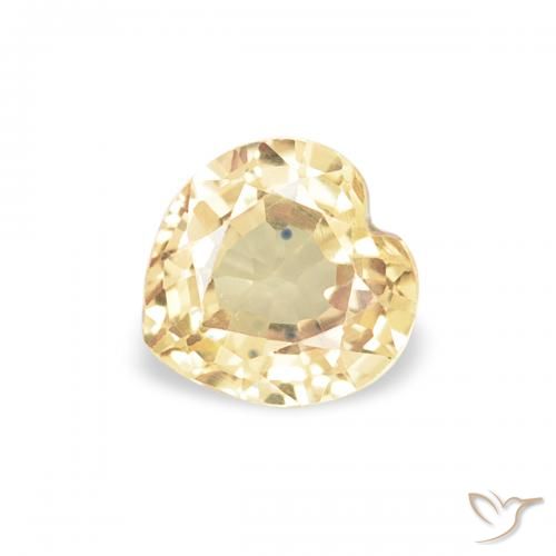 0.43ct Natural Luz amarela Safira, Coração, VVS-VS, Photo A