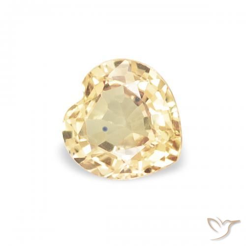 Safira Luz amarela Natural 0.43ct, Coração, VVS-VS