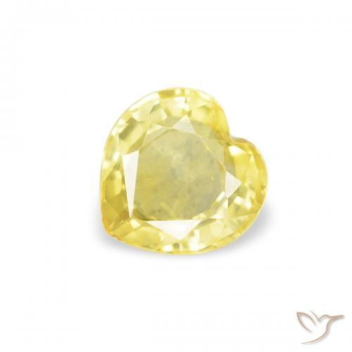 0.40ct Natural Luz amarela Safira, Coração, VS