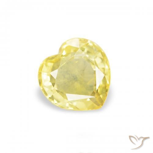 Safira Luz amarela Natural 0.40ct, Coração, VS