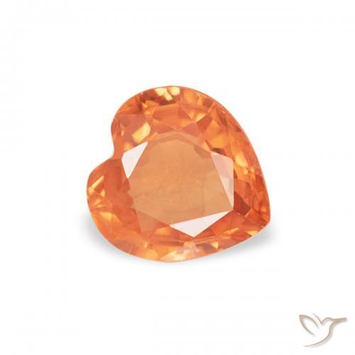 Safira fogo laranja Natural 0.45ct, Coração, VVS-VS
