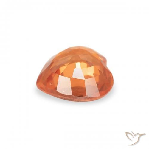 Safira fogo laranja Natural 0.45ct, Coração, VVS-VS