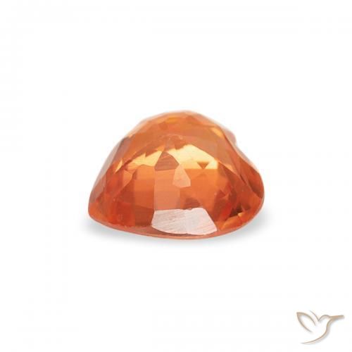 Safira laranja avermelhado Natural 0.40ct, Coração, VVS-VS