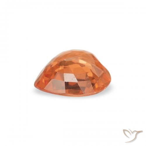 Safira Laranja Médio Natural 0.38ct, Coração, VVS-VS