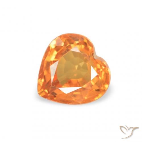 0.42ct Natural Laranja brilhante Safira, Coração, VS