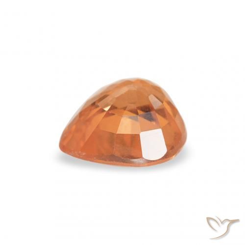 Safira Laranja brilhante Natural 0.42ct, Coração, VS