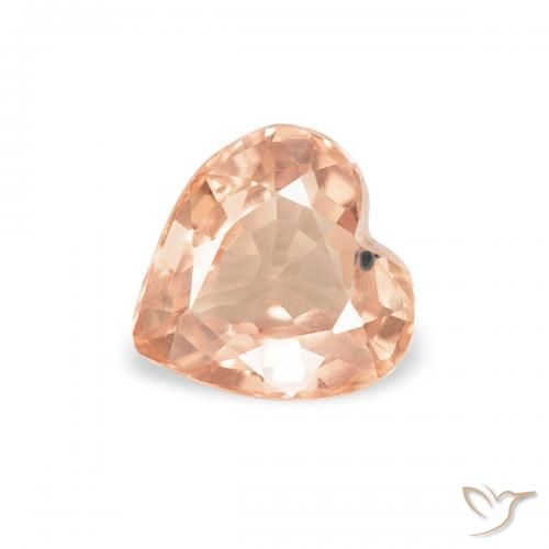 0.42ct Natural Laranja Tigre Claro Safira, Coração, VVS-VS