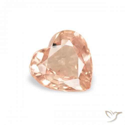 Safira Laranja Tigre Claro Natural 0.42ct, Coração, VVS-VS