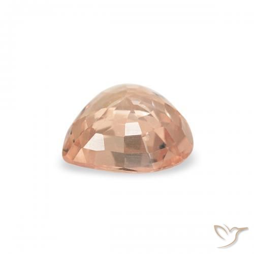 Safira Laranja Tigre Claro Natural 0.42ct, Coração, VVS-VS