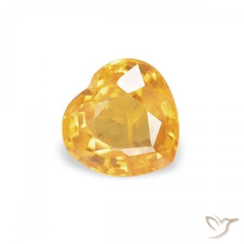 Safira Dourado-Laranja Natural 0.44ct, Coração, VVS-VS