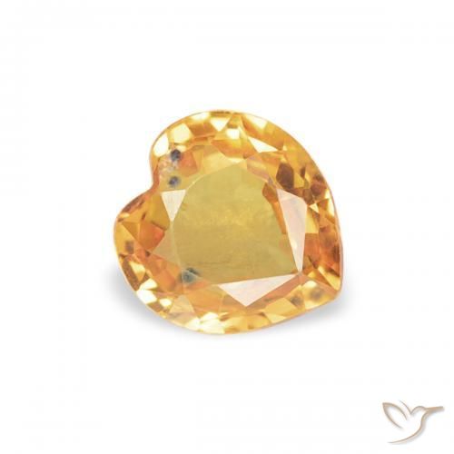 Safira Laranja-Ouro Natural 0.43ct, Coração, VVS-VS