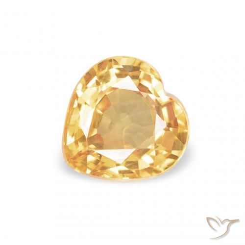 0.44ct Natural Laranja claro-dourado Safira, Coração, VVS-VS