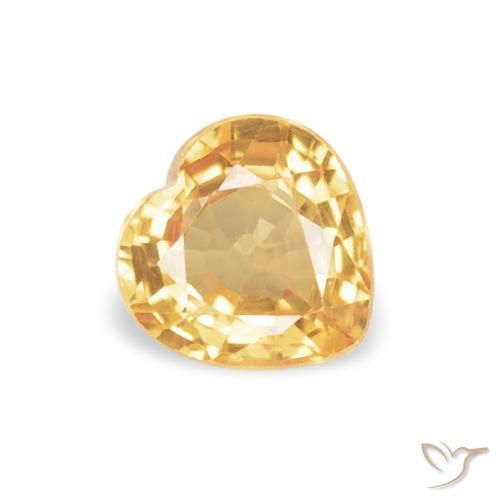 Safira Laranja claro-dourado Natural 0.44ct, Coração, VVS-VS