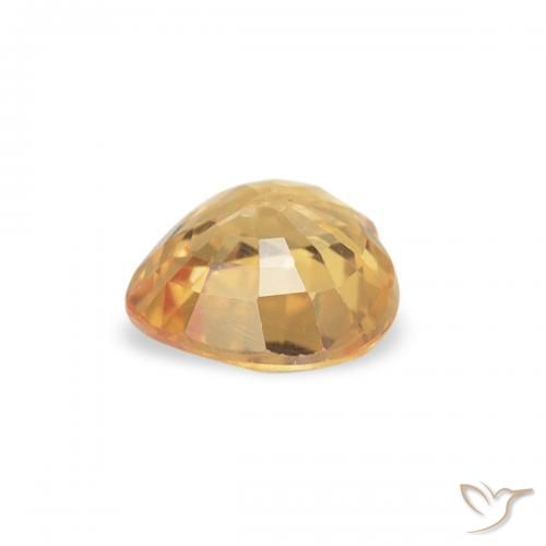 Safira Laranja claro-dourado Natural 0.44ct, Coração, VVS-VS